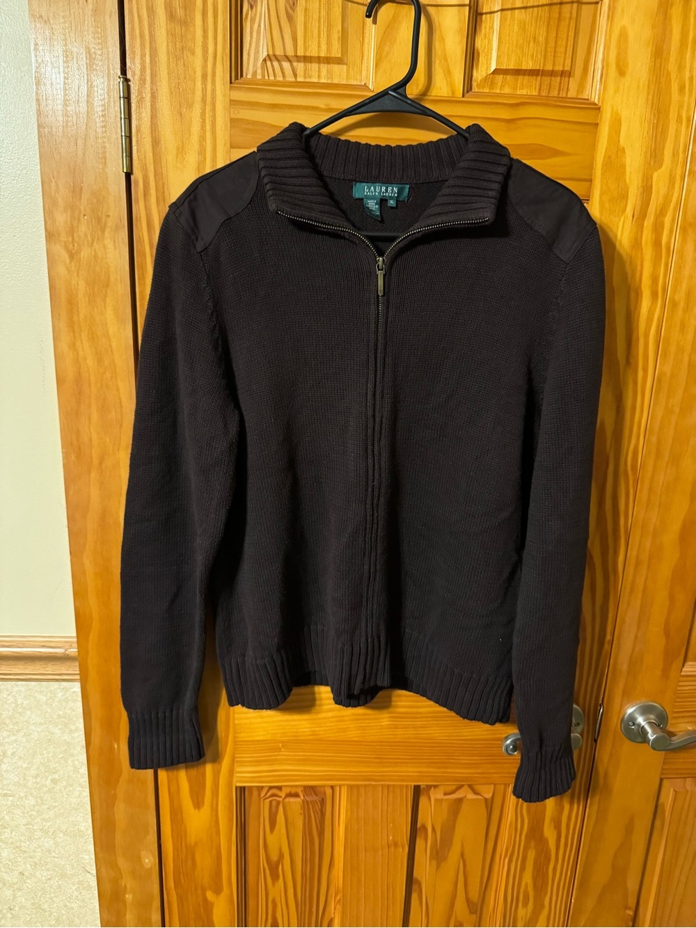 Lauren Ralph Lauren Full Zip Sweater Dark Brown Women.